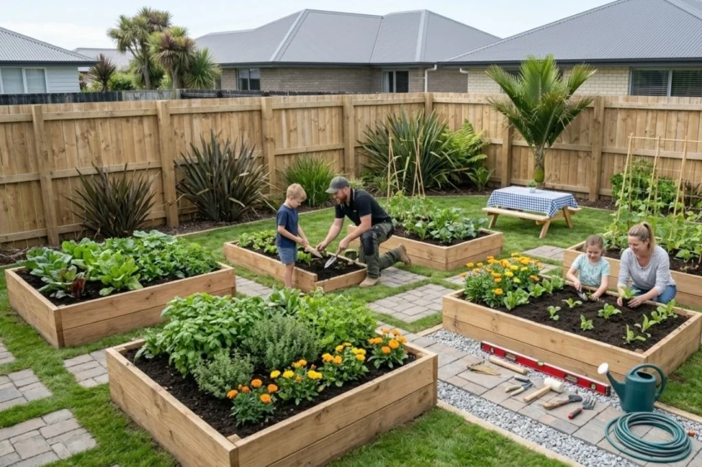 About us work by Fence Builders Palmerston North showing a secure residential timber fence creating a safe backyard space for families.