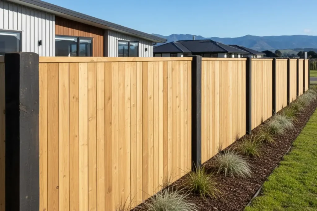 A premium residential timber fence installation completed by the leading fence builders in Palmerston North.