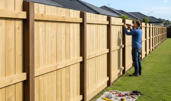 A completed timber fence project demonstrating the efficient and reliable service provided by Fence Builders Palmerston North.